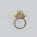 CHANEL Ring metal Gold CC Auth bs32167-6