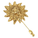 CHANEL Brooch metal Gold Tone CC Auth bs32169-1