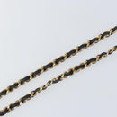 CHANEL Chain Belt metal Black Gold CC Auth bs32170-11