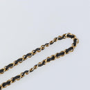 CHANEL Chain Belt metal Black Gold CC Auth bs32170-12