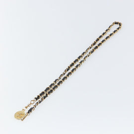 CHANEL Chain Belt metal Black Gold CC Auth bs32170 - 0