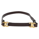 CHANEL Riem Leer 70 cm Bruin Goud CC Auth bs32171-1