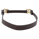 CHANEL Riem Leer 70 cm Bruin Goud CC Auth bs32171-2