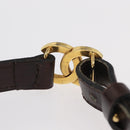 CHANEL Belt Leather 27.6"" Brown Gold CC Auth bs32171-8