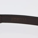CHANEL Belt Leather 27.6"" Brown Gold CC Auth bs32171-9