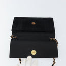 CHANEL Mademoiselle Chain Shoulder Bag Velor Black Gold CC Auth bs32175-20