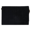 CHANEL Mademoiselle Chain Shoulder Bag Velor Black Gold CC Auth bs32175-2