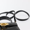 Salvatore Ferragamo Gancini Hand Bag Patent leather 2way Black Gold Auth bs32178-10