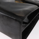 Salvatore Ferragamo Gancini Hand Bag Patent leather 2way Black Gold Auth bs32178-13