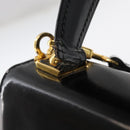 Salvatore Ferragamo Gancini Hand Bag Patent leather 2way Black Gold Auth bs32178-18