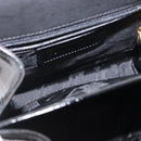 Salvatore Ferragamo Gancini Hand Bag Patent leather 2way Black Gold Auth bs32178-21