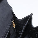 Salvatore Ferragamo Gancini Hand Bag Patent leather 2way Black Gold Auth bs32178-22