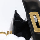 Salvatore Ferragamo Gancini Hand Bag Patent leather 2way Black Gold Auth bs32178-25