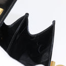 Salvatore Ferragamo Gancini Hand Bag Patent leather 2way Black Gold Auth bs32178-26