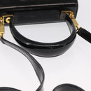 Salvatore Ferragamo Gancini Hand Bag Patent leather 2way Black Gold Auth bs32178-7