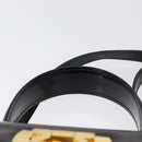 Salvatore Ferragamo Gancini Hand Bag Patent leather 2way Black Gold Auth bs32178-8