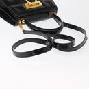 Salvatore Ferragamo Gancini Hand Bag Patent leather 2way Black Gold Auth bs32178-9
