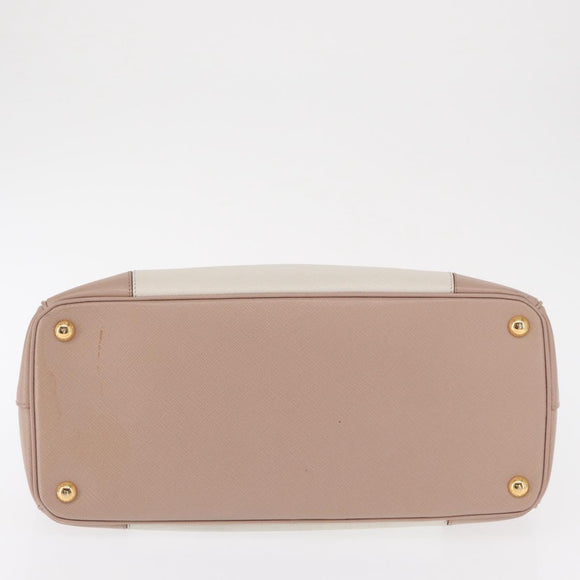 PRADA Galleria Hand Bag Safiano leather Pink Gold Auth bs32179