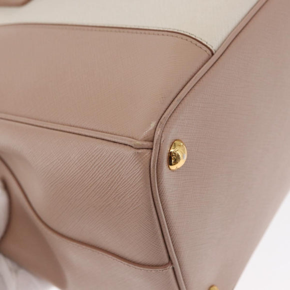 PRADA Galleria Hand Bag Safiano leather Pink Gold Auth bs32179