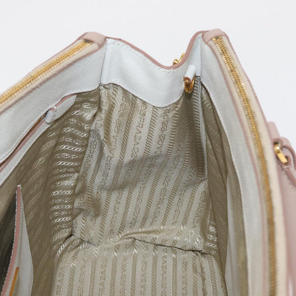 PRADA Galleria Hand Bag Safiano leather Pink Gold Auth bs32179
