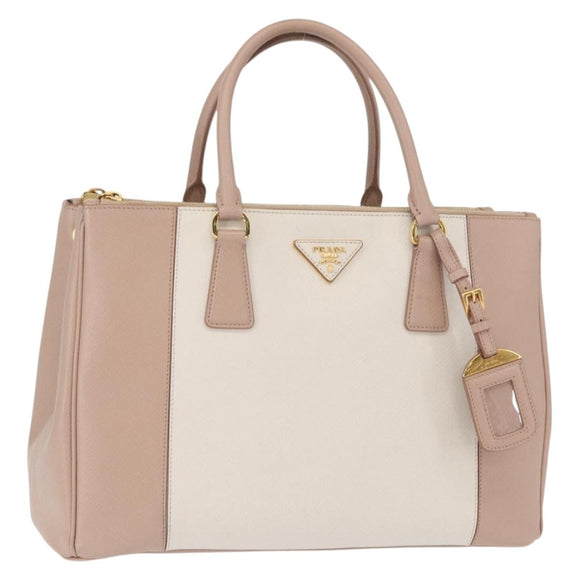 PRADA Galleria Hand Bag Safiano leather Pink Gold Auth bs32179