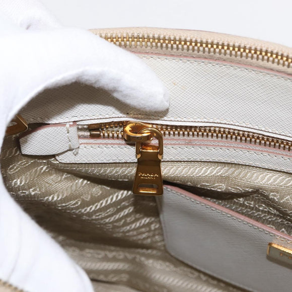 PRADA Galleria Hand Bag Safiano leather Pink Gold Auth bs32179