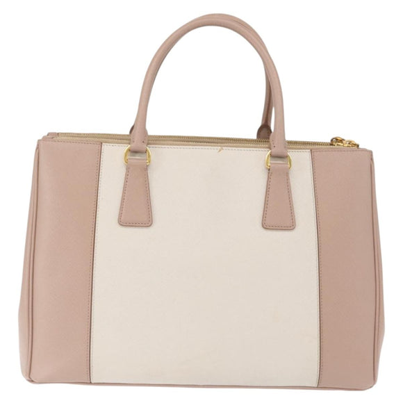 PRADA Galleria Hand Bag Safiano leather Pink Gold Auth bs32179