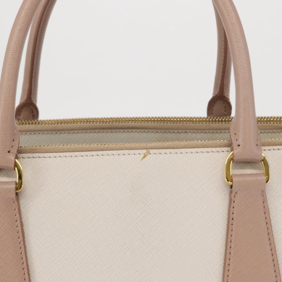 PRADA Galleria Hand Bag Safiano leather Pink Gold Auth bs32179