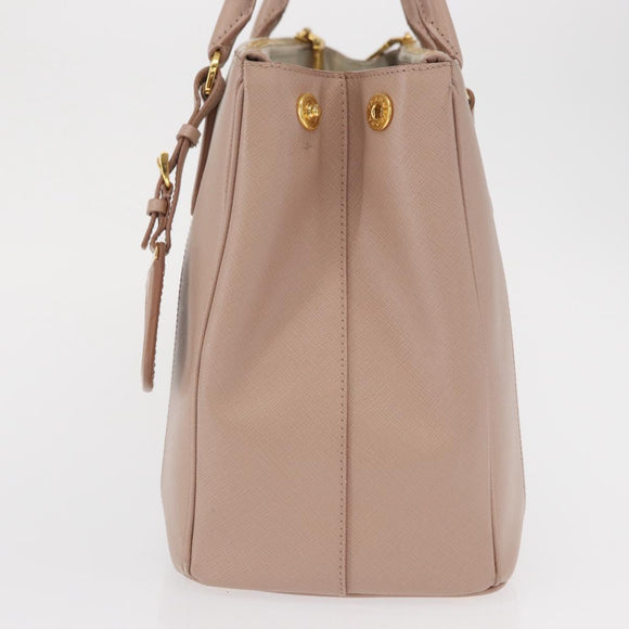 PRADA Galleria Hand Bag Safiano leather Pink Gold Auth bs32179