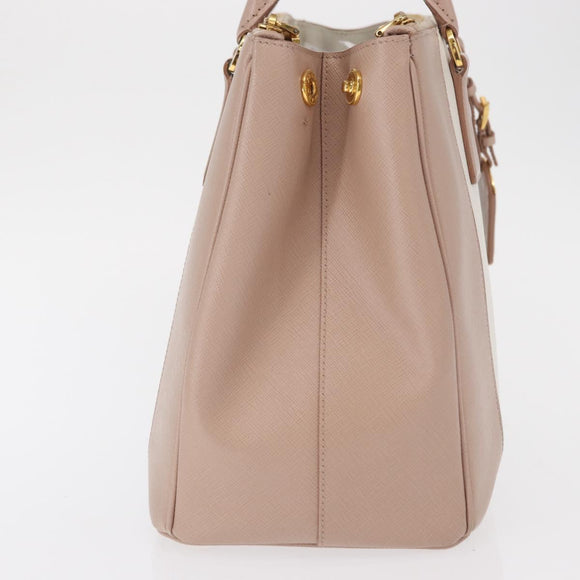 PRADA Galleria Hand Bag Safiano leather Pink Gold Auth bs32179