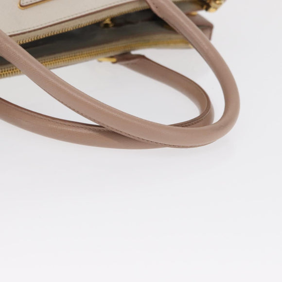PRADA Galleria Hand Bag Safiano leather Pink Gold Auth bs32179