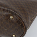 CELINE Macadam Canvas Tragetasche PVC Leder Braun Gold Auth bs32180-15