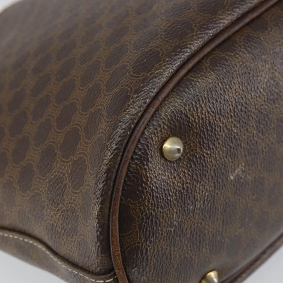 CELINE Macadam Canvas Tragetasche PVC Leder Braun Gold Auth bs32180