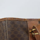 CELINE Macadam Canvas Tragetasche PVC Leder Braun Gold Auth bs32180-9