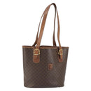 CELINE Macadam Canvas Tragetasche PVC Leder Braun Gold Auth bs32180-1