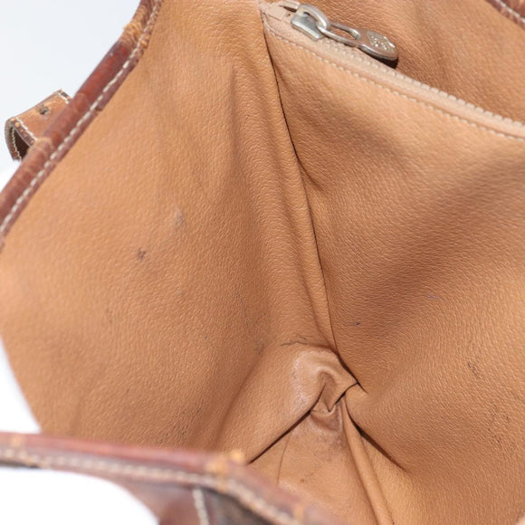 CELINE Macadam Canvas Tragetasche PVC Leder Braun Gold Auth bs32180