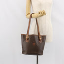 CELINE Macadam Canvas Tragetasche PVC Leder Braun Gold Auth bs32180-26