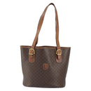 CELINE Macadam Canvas Tragetasche PVC Leder Braun Gold Auth bs32180-14