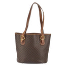CELINE Macadam Canvas Tragetasche PVC Leder Braun Gold Auth bs32180-2