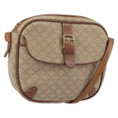 CELINE Macadam Canvas Shoulder Bag PVC Beige Gold Auth bs32181-1
