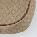 CELINE Macadam Canvas Shoulder Bag PVC Beige Gold Auth bs32181-13