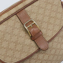 CELINE Macadam Canvas Shoulder Bag PVC Beige Gold Auth bs32181-14