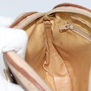 CELINE Macadam Canvas Shoulder Bag PVC Beige Gold Auth bs32181-19
