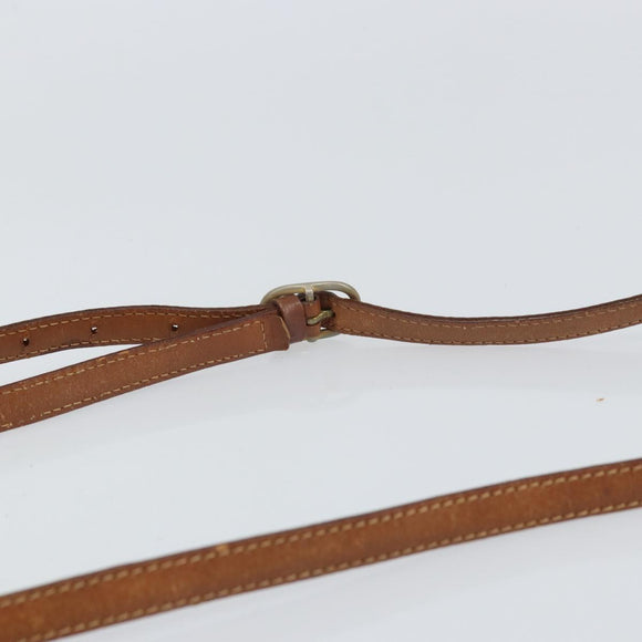 CELINE Macadam Canvas Shoulder Bag PVC Beige Gold Auth bs32181
