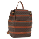CELINE Macadam Canvas Backpack PVC Leather Brown Gold Auth bs32182-1