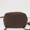 CELINE Macadam Canvas Backpack PVC Leather Brown Gold Auth bs32182-5