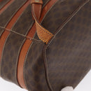 CELINE Macadam Canvas Backpack PVC Leather Brown Gold Auth bs32182-18