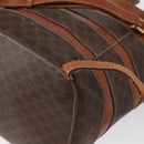 CELINE Macadam Canvas Backpack PVC Leather Brown Gold Auth bs32182-19