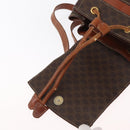 CELINE Macadam Canvas Backpack PVC Leather Brown Gold Auth bs32182-21