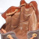 CELINE Macadam Canvas Backpack PVC Leather Brown Gold Auth bs32182-24